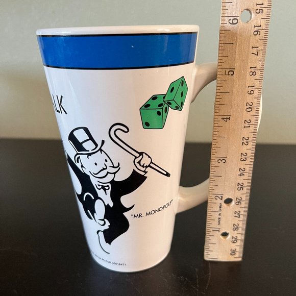 Vintage MR. MONOPOLY Board Game Tall Ceramic Cup / Mug ~  Hasbro 1999 - Picture 5 of 6